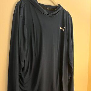 Puma Men's XL Hooded Navy Long Sleeve Tee - like new